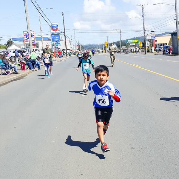Close-up of young runner